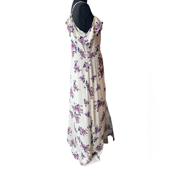 Xhilaration White and Purple Floral boho Cottagecore Maxi Dress NWT XL - Picture 4 of 7